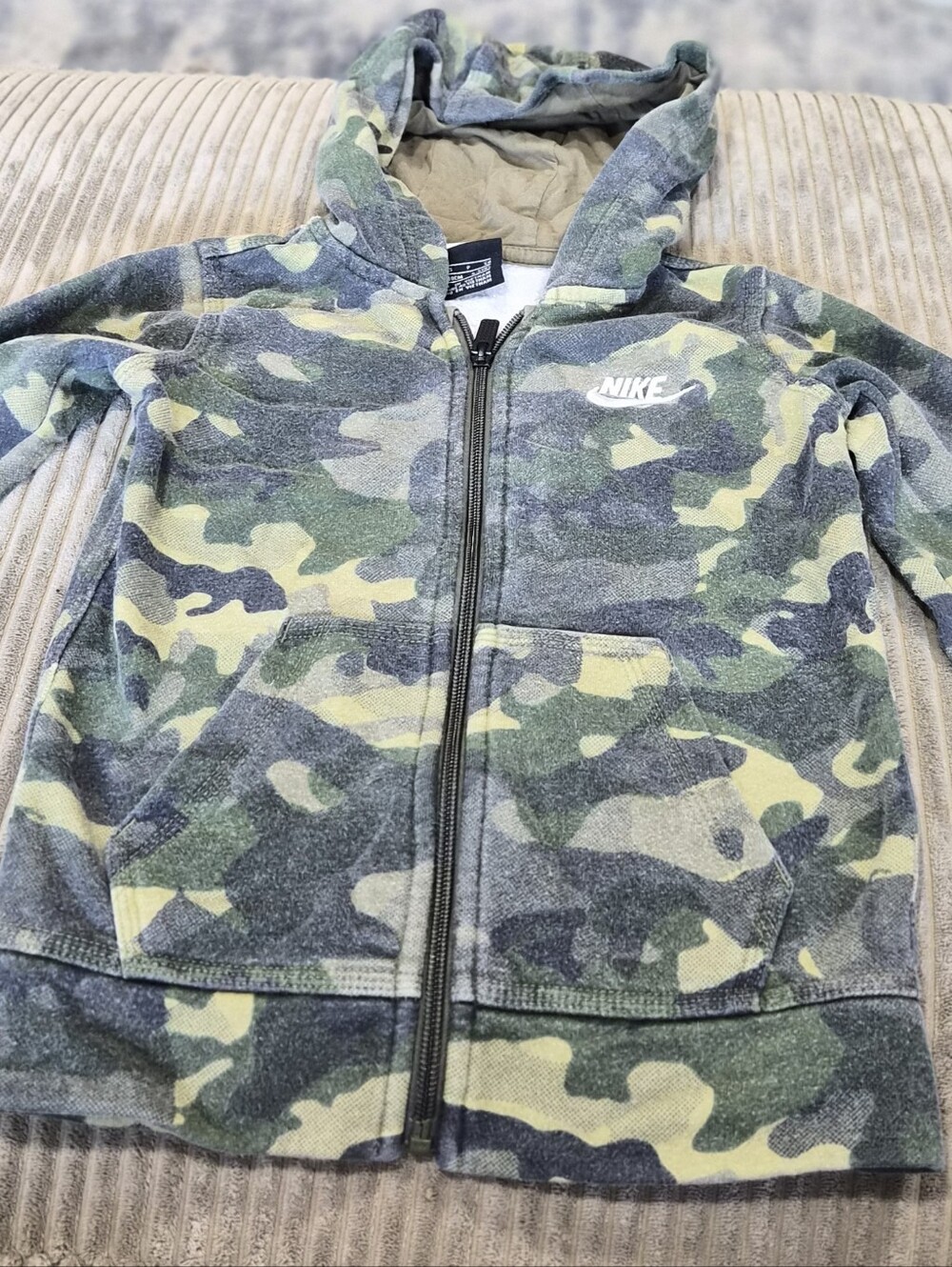 Nike Kids Camouflage Full-Zip Fleece Hoodie Size XS 4/5